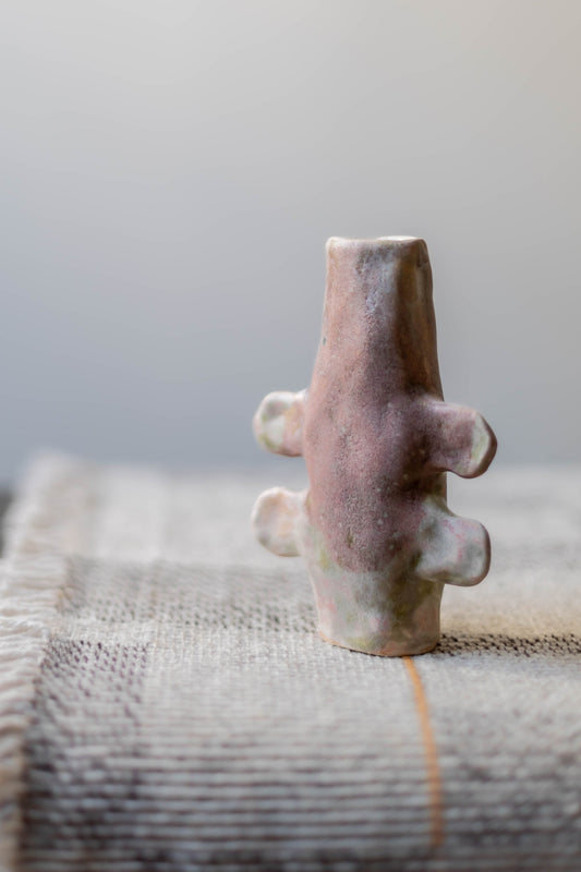 Green and Lilac Candlestick by Alice Johnson