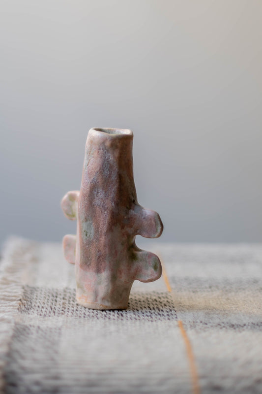 Green and Lilac Candlestick by Alice Johnson