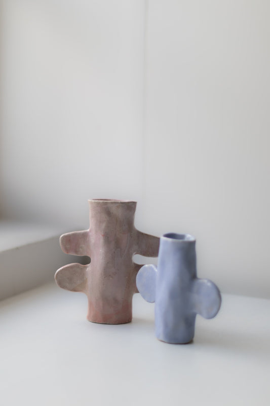 Large Pink Candlestick by Alice Johnson