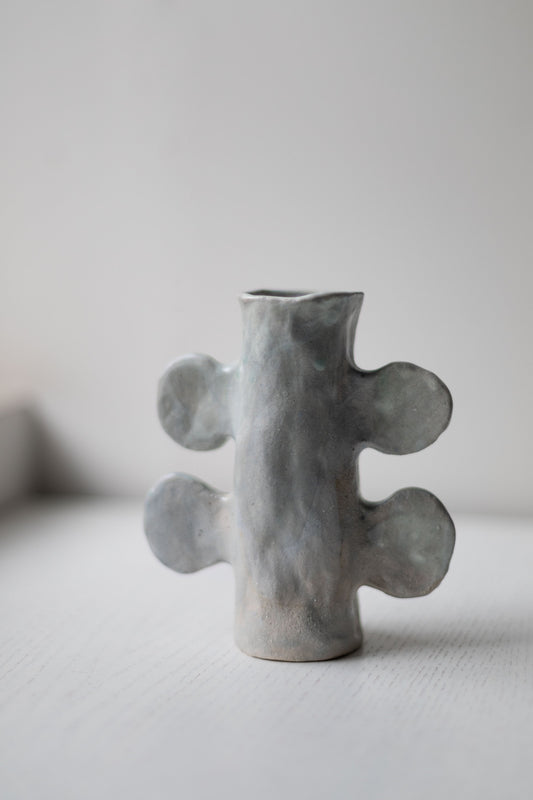 Large Grey-Blue Candlestick by Alice Johnson