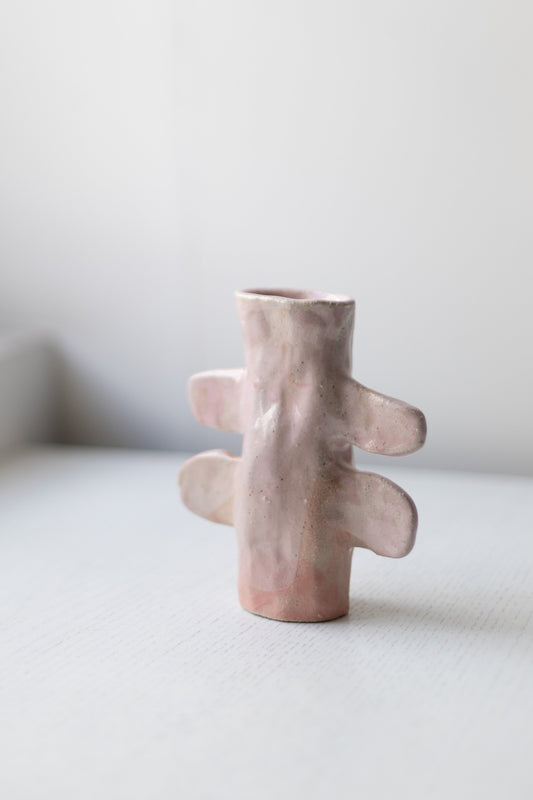Large Pink Candlestick by Alice Johnson