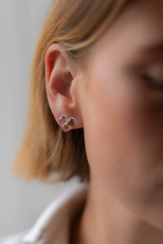 Medium Woven Three Glass 18k Earrings by Bubun