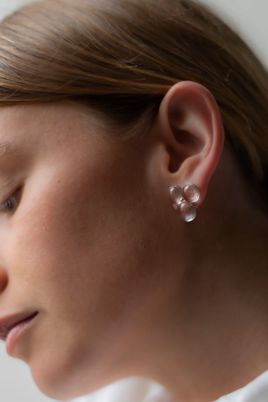 Woven Three Glass 18k Earrings by Bubun