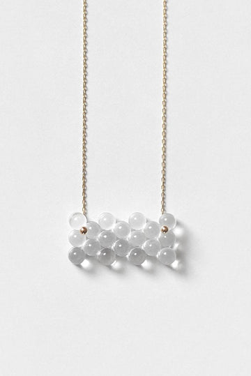 Woven Rectangle Glass 18k Necklace by Bubun