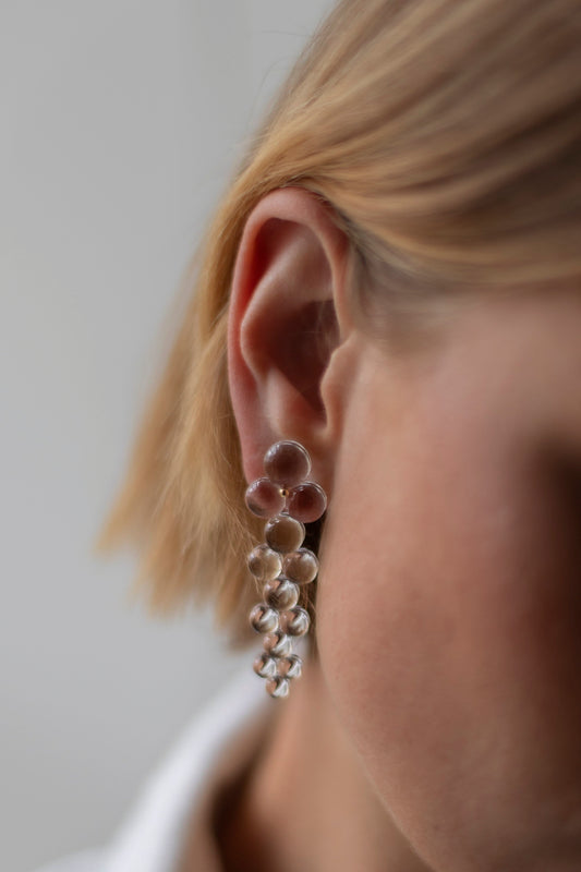 Woven Thirteen Glass 18k Earrings by Bubun
