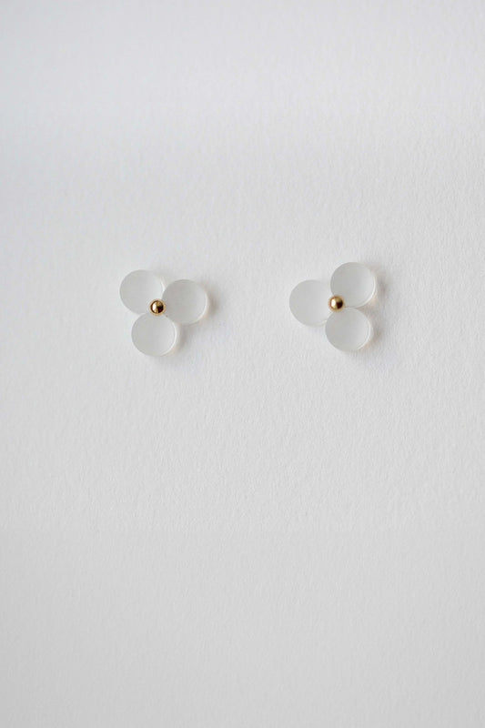 Extra Small Woven Three Frosted Glass 18k Earrings by Bubun