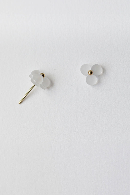 Extra Small Woven Three Frosted Glass 18k Earrings by Bubun