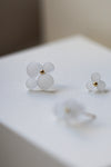 Woven Four Frosted Glass 18k Earrings by Bubun