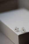 Extra Small Woven Three Frosted Glass 18k Earrings by Bubun