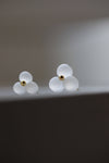 Medium Woven Three Frosted Glass 18k Earrings by Bubun