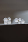Woven Four Long Frosted Glass 18k Earrings by Bubun