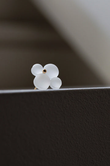 Woven Four Frosted Glass 18k Earrings by Bubun