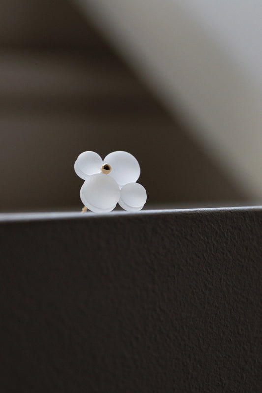 Woven Four Frosted Glass 18k Earrings by Bubun