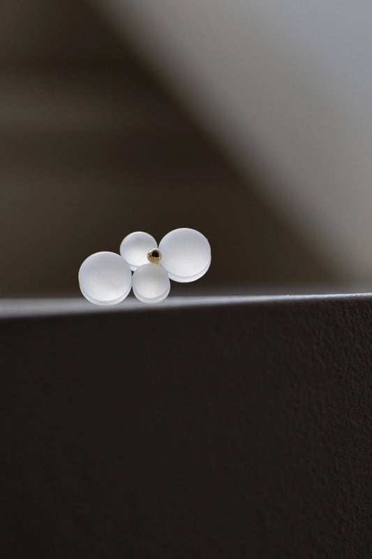 Woven Four Long Frosted Glass 18k Earrings by Bubun