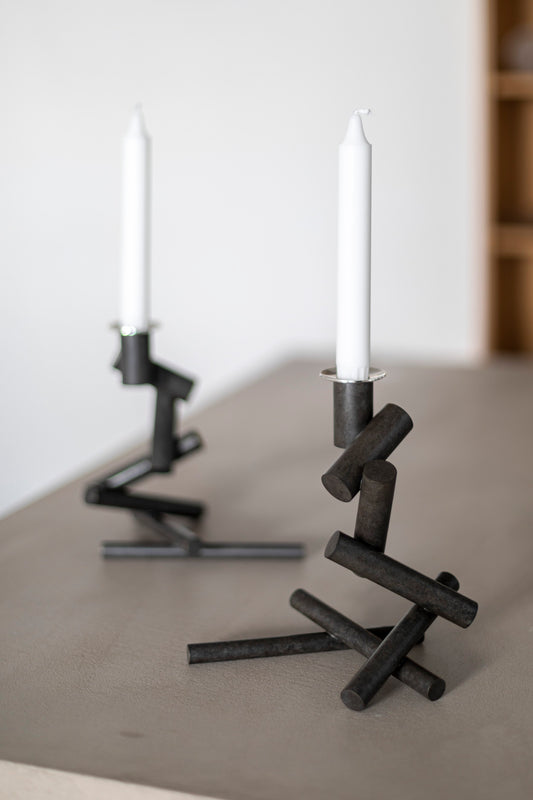 Pair of 'Rambling candlesticks' by Ane Christensen