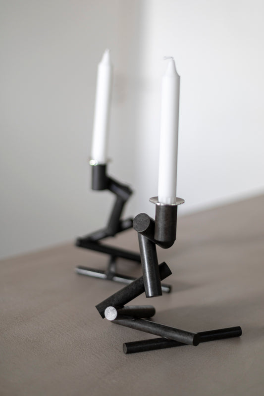 Pair of 'Rambling candlesticks' by Ane Christensen