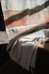 Hand-woven Alpaca Throw, Pale Blue & Coral Warp by Catarina Riccabona