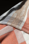 Hand-woven Alpaca Throw, Pale Blue & Coral Warp by Catarina Riccabona