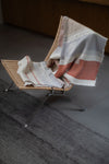 Hand-woven Alpaca Throw, Pale Blue & Coral Warp by Catarina Riccabona
