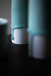 White Porcelain & Celadon Cylinder, Medium by Jae Jun Lee
