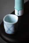 White Porcelain & Celadon Cylinder, Medium by Jae Jun Lee