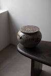 Cliff Ridge Vessel with Brass Base and Steel Lid by Chloé Rosetta Bell