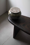 Cliff Ridge Vessel with Brass Base and Steel Lid by Chloé Rosetta Bell