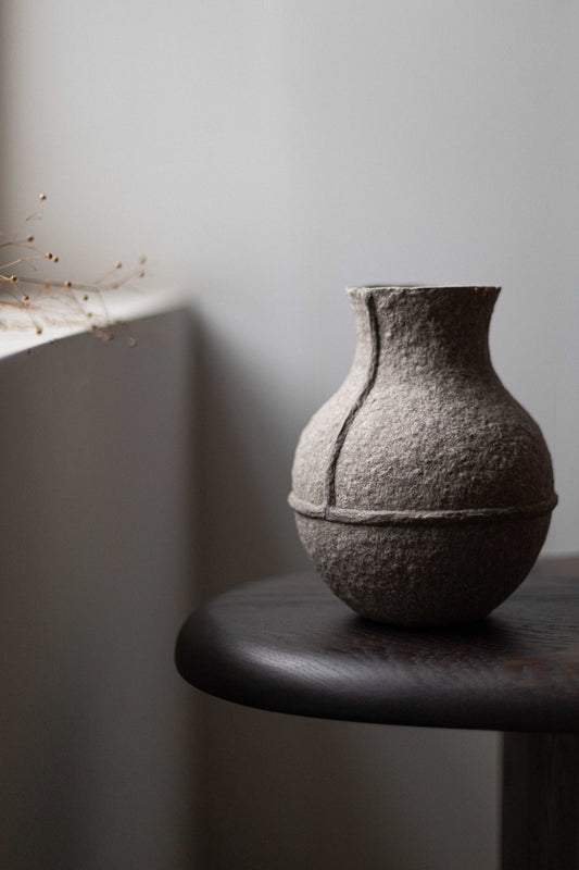 Paperpulp Grey Vase L, by Debbie Wijskamp