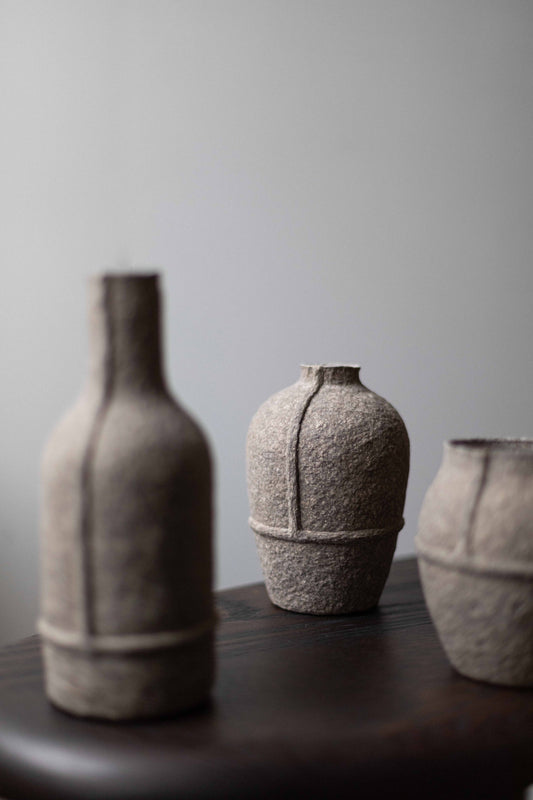 Paperpulp Grey Jar, by Debbie Wijskamp