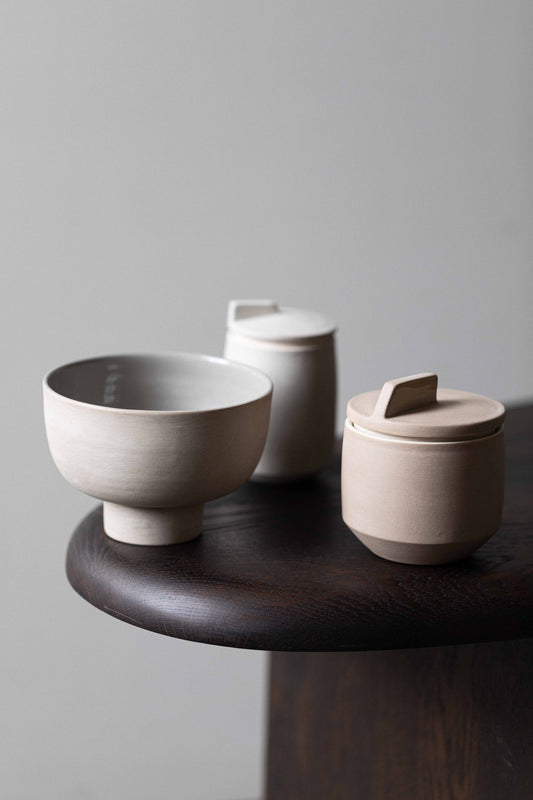 Small Stemmed Bowl, Grey, by Derek Wilson