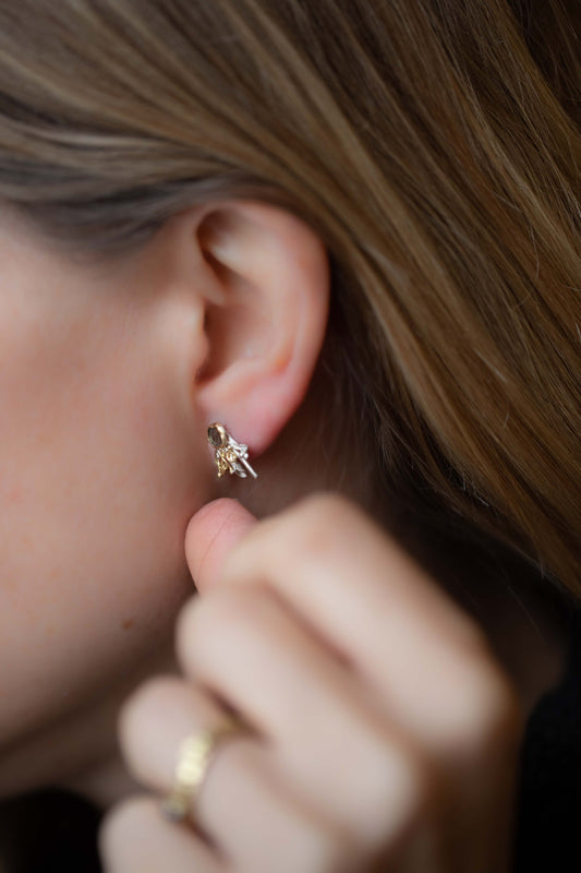 Hyphae Diamond Slice Earrings' by Laura Ngyou