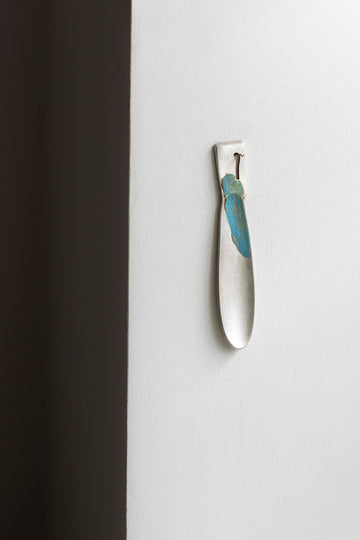 Precious White Metal and Enamel Spoon by Simone ten Hompel