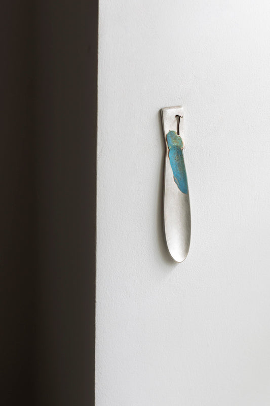 Precious White Metal and Enamel Spoon by Simone ten Hompel