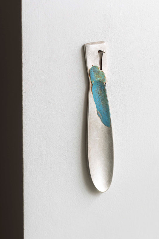 Precious White Metal and Enamel Spoon by Simone ten Hompel