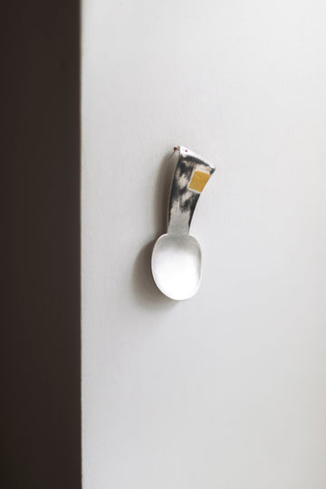 Precious White Metal and Keum-Boo Gold Spoon by Simone ten Hompel