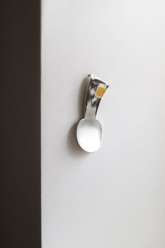 Precious White Metal and Keum-Boo Gold Spoon by Simone ten Hompel