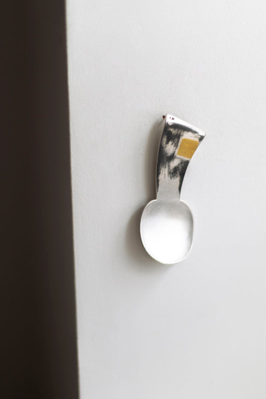 Precious White Metal and Keum-Boo Gold Spoon by Simone ten Hompel