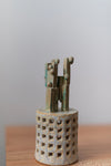 White / Green Sculpture by Chinoko Sakamoto