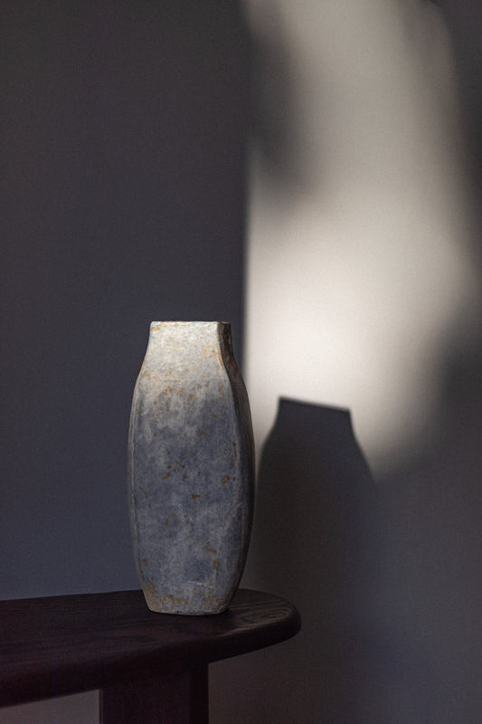 Tall Oval Vessel, Blue by Paul Philp