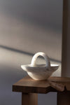 Basket Sculpture II in White Translucent Alabaster by Oliver Cook
