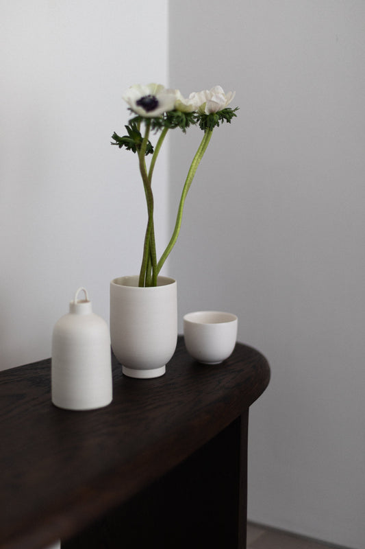 White Tall Bowl by Elaine Sheppard Bolt