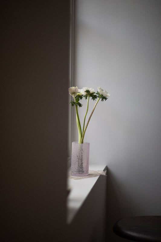 Lavender Glass Cylinder by Edmond Byrne