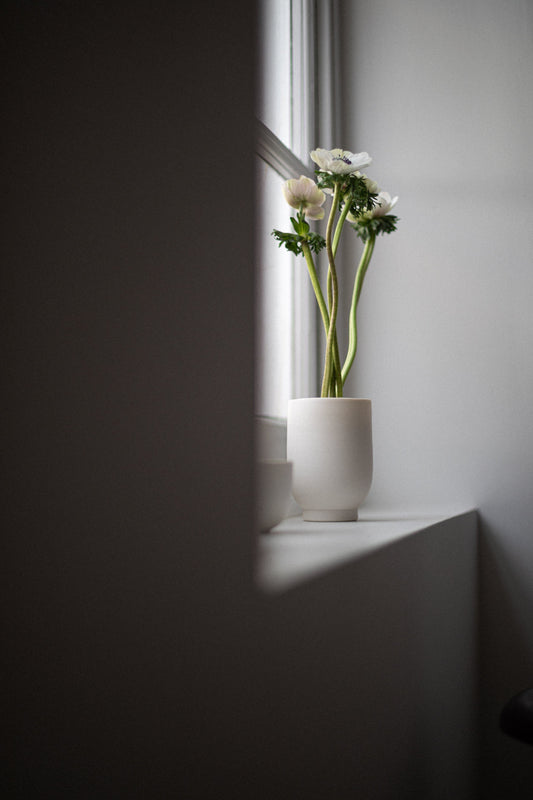 White Tall Bowl by Elaine Sheppard Bolt