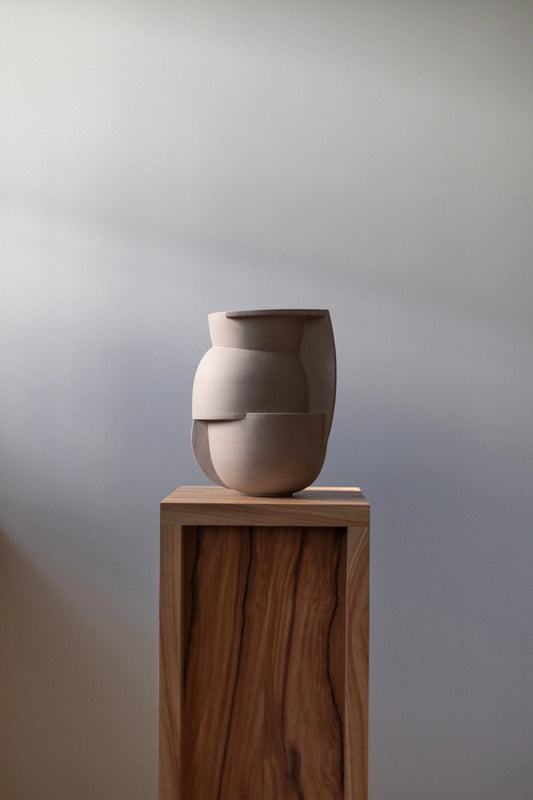 Medium Constructed Vessel, Grey, by Derek Wilson