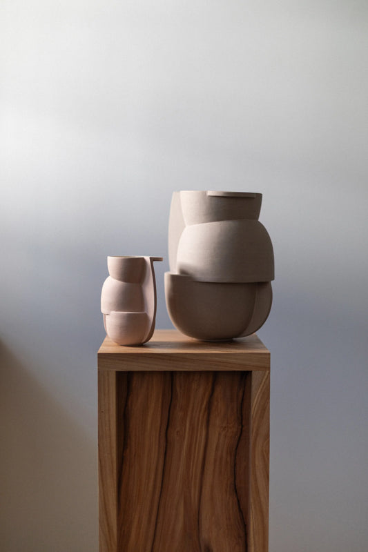 Small Constructed Vessel, Pink, by Derek Wilson