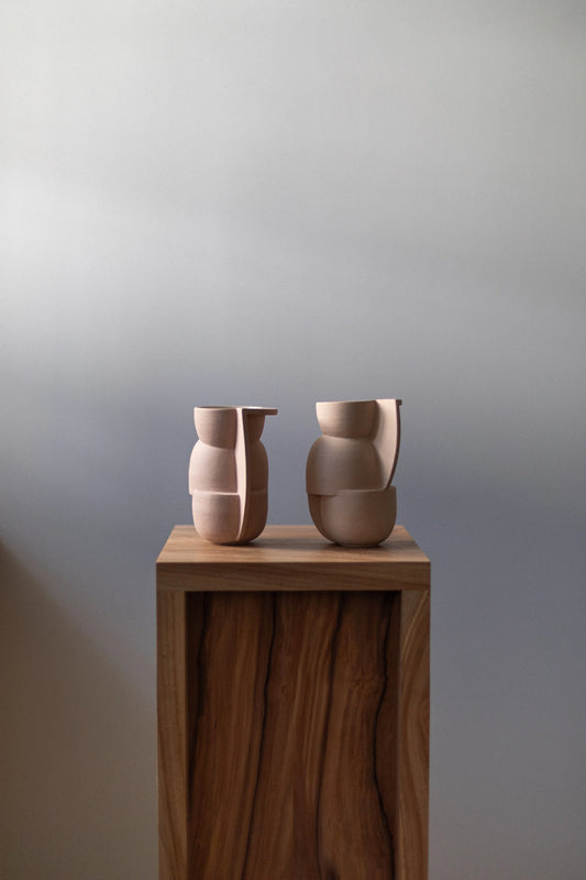 Small Constructed Vessel, Beige, by Derek Wilson
