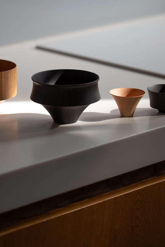 TSUMUGI Soup Bowl, Fuji, Black by GATO MIKIO