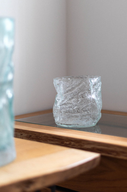 Pale Blue Short Glass Cylinder by Edmond Byrne