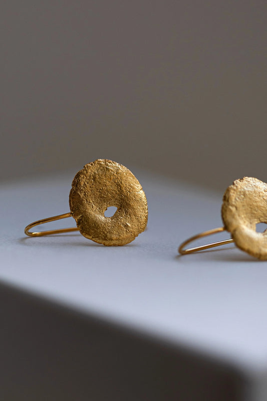 Gold Fingerprint Earring II by Heeseung Koh