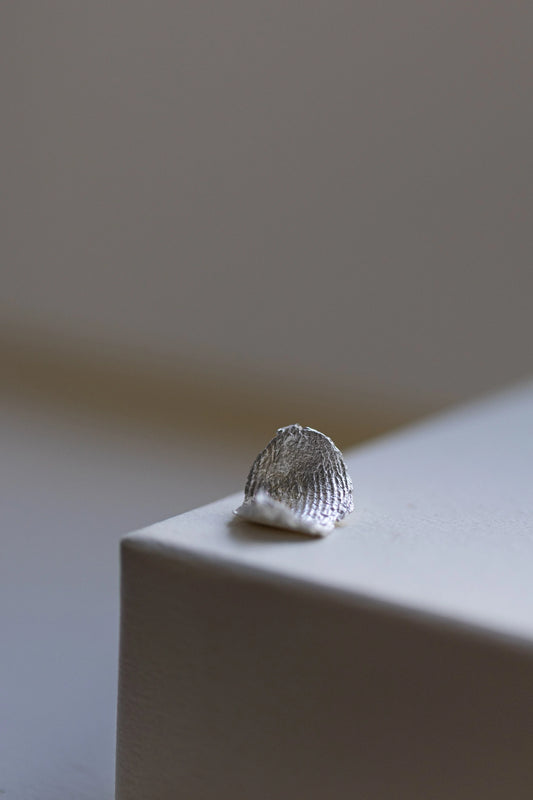 Silver Fingerprint Earring IV by Heeseung Koh